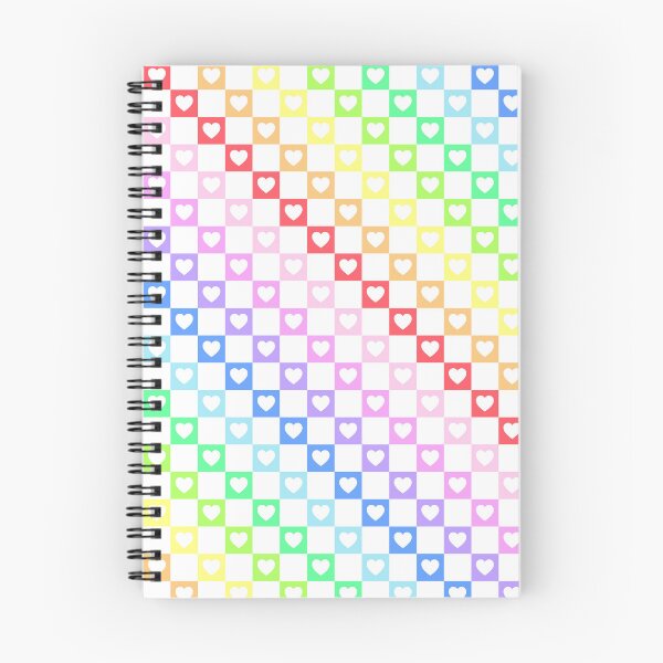 Item preview, Rainbow Check With White Hearts designed and sold by LittleLinenKitten.