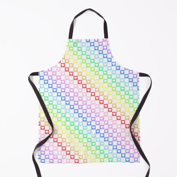Item preview, Rainbow Check With White Hearts designed and sold by LittleLinenKitten.