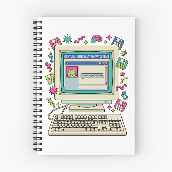 Item preview, STATUS: Mentally Unavailable - Retro 90s Computer Frog designed and sold by LaunchLabs26.