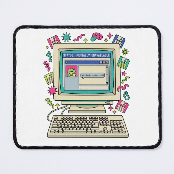 Item preview, STATUS: Mentally Unavailable - Retro 90s Computer Frog designed and sold by LaunchLabs26.