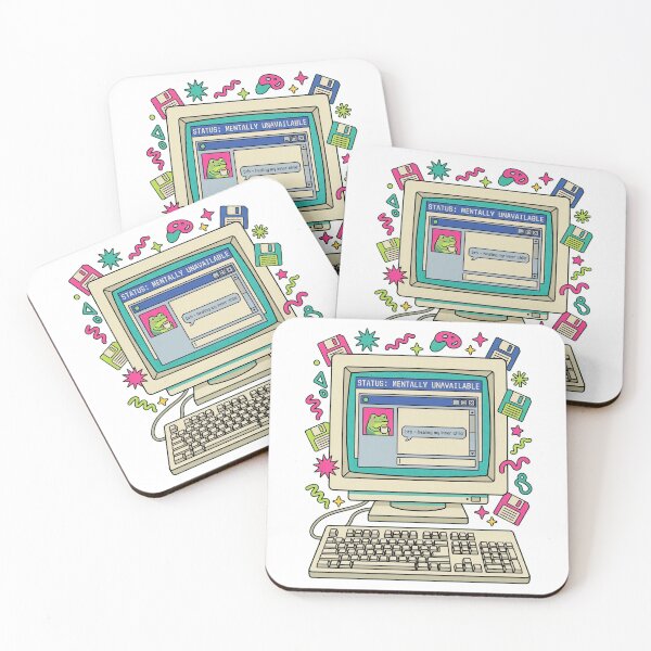 Item preview, STATUS: Mentally Unavailable - Retro 90s Computer Frog designed and sold by LaunchLabs26.