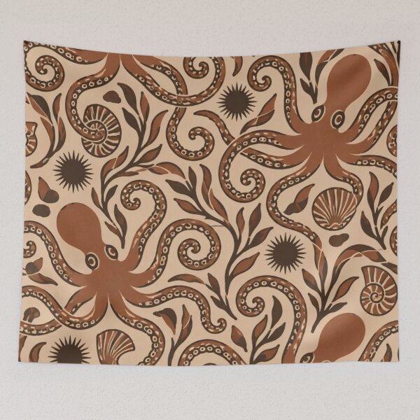 Item preview, Minoan Octopus Seamless Pattern | Ancient Greek Pottery Marine Style Repeat designed and sold by StickyGuys.