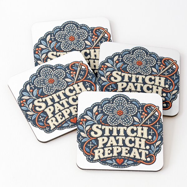 Item preview, Stitch Patch Repeat Sashiko designed and sold by MysticCanvasAi.