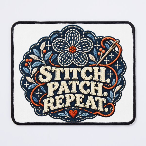 Item preview, Stitch Patch Repeat Sashiko designed and sold by MysticCanvasAi.