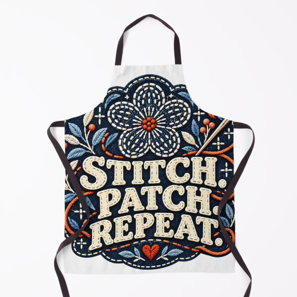 Item preview, Stitch Patch Repeat Sashiko designed and sold by MysticCanvasAi.