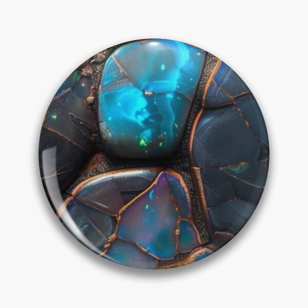 Item preview, Black Opal Kintsugi Gemstone Mosaic Gold Veins Abstract designed and sold by LYAN-STORE.