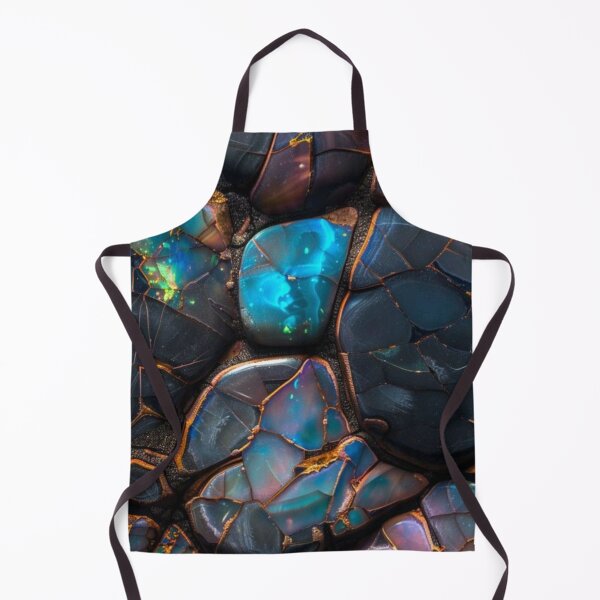 Item preview, Black Opal Kintsugi Gemstone Mosaic Gold Veins Abstract designed and sold by LYAN-STORE.