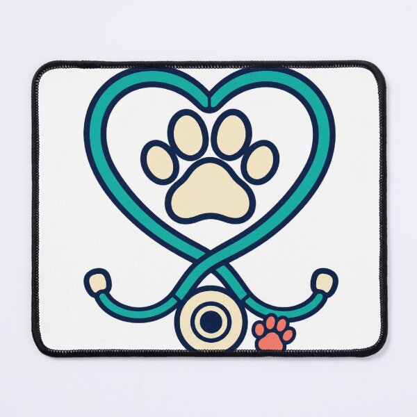 Item preview, Stethoscope Heart With Dog Paw for Vet Techs designed and sold by eignvalue.