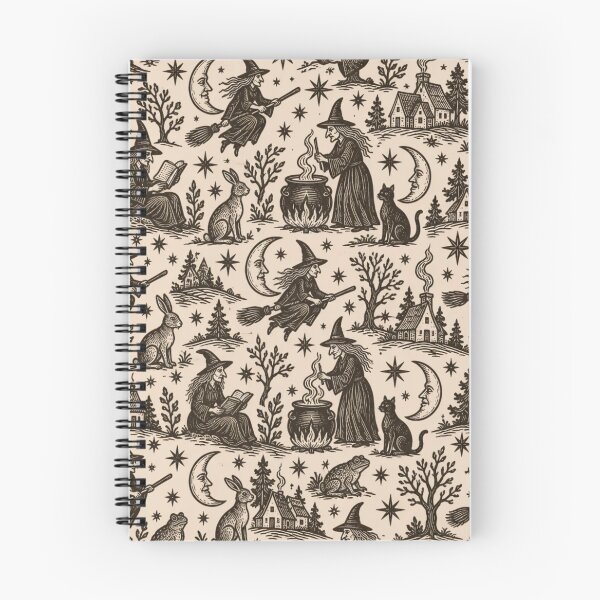Item preview, Witch Woodcut Seamless Pattern | Medieval Witchcraft Pamphlet Art Repeat designed and sold by StickyGuys.