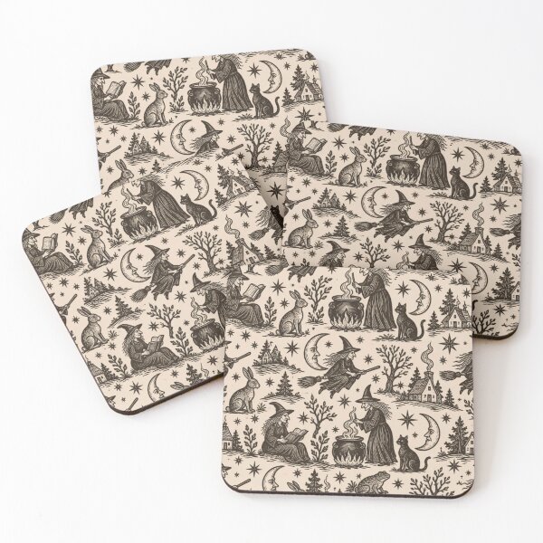 Item preview, Witch Woodcut Seamless Pattern | Medieval Witchcraft Pamphlet Art Repeat designed and sold by StickyGuys.