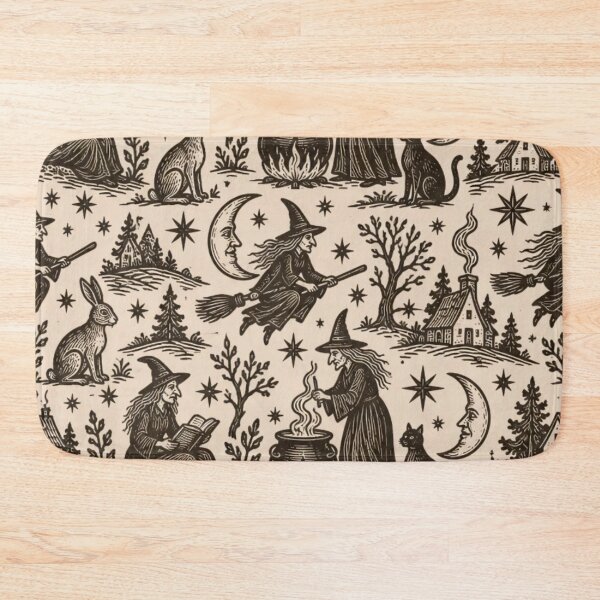 Item preview, Witch Woodcut Seamless Pattern | Medieval Witchcraft Pamphlet Art Repeat designed and sold by StickyGuys.