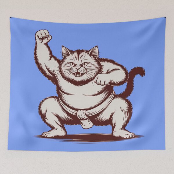 Item preview, a huge fluffy sumo cat designed and sold by 123ks.