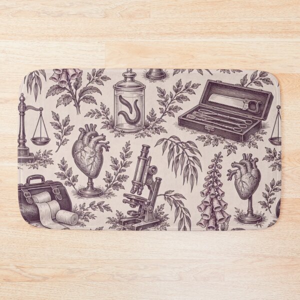 Item preview, Victorian Medicine Toile Seamless Pattern | Vintage Medical Instruments Toile de Jouy designed and sold by StickyGuys.