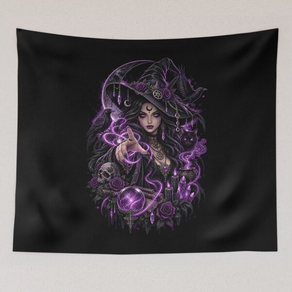 Item preview, Mystic Gothic Witch – Purple Magic & Raven designed and sold by Redshop04.
