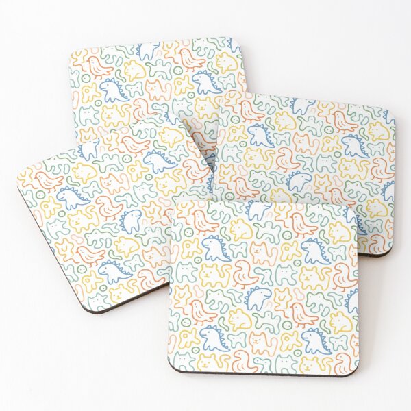 Item preview, Cute Colorful Animal Doodle Seamless Pattern – Cats Dinosaurs Birds designed and sold by frantuliuss.