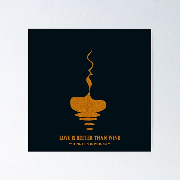 Item preview, Love Is Better Than Wine | Song of Solomon 1:2 | Abstract Minimal hidden optical illusion of Kiss Art | Gold dust Orange designed and sold by ZechJohnRB.