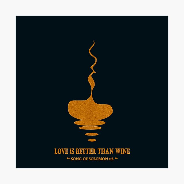 Item preview, Love Is Better Than Wine | Song of Solomon 1:2 | Abstract Minimal hidden optical illusion of Kiss Art | Gold dust Orange designed and sold by ZechJohnRB.