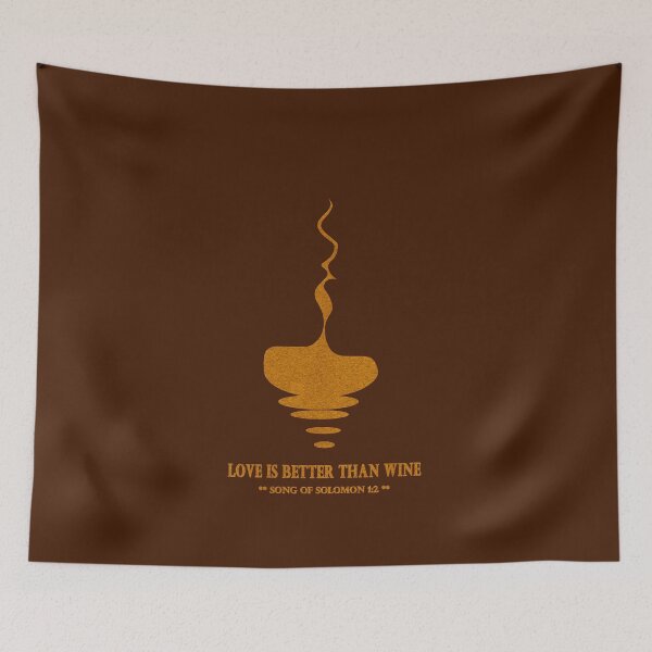 Item preview, Love Is Better Than Wine | Song of Solomon 1:2 | Abstract Minimal hidden optical illusion of Kiss Art | Gold dust Orange designed and sold by ZechJohnRB.