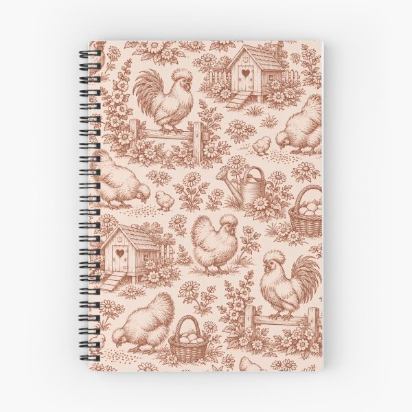 Item preview, Silkie Chicken Toile Seamless Pattern | Fluffy Chicken Farmhouse Toile de Jouy designed and sold by StickyGuys.