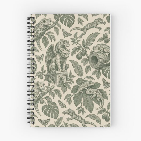 Item preview, Gargoyle Gecko Toile Seamless Pattern | Reptile Keeper Gecko Toile de Jouy designed and sold by StickyGuys.