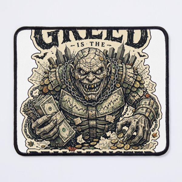 Item preview, Greed Is the Real Monster – Anti Billionaire Halloween Sticker Design designed and sold by OuttaOrbitSlaps.