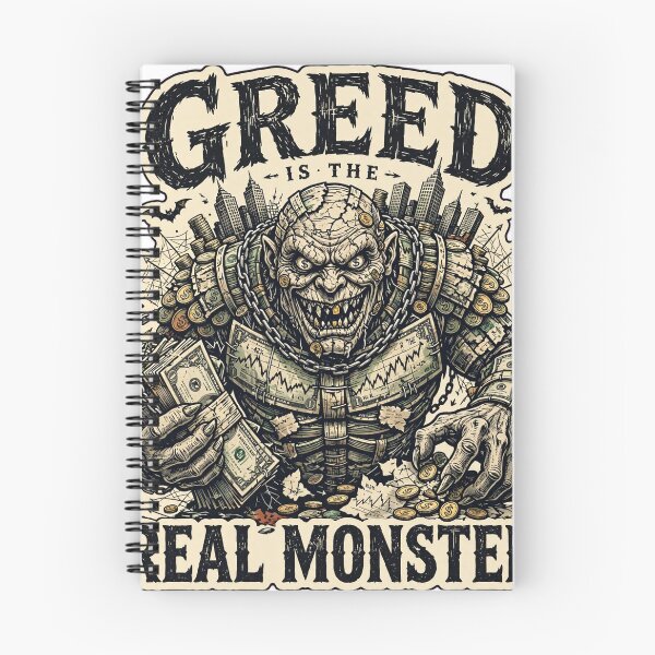 Item preview, Greed Is the Real Monster – Anti Billionaire Halloween Sticker Design designed and sold by OuttaOrbitSlaps.