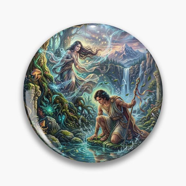 Item preview, Narcissus and Echo - Greek Mythology Fantasy Art designed and sold by Lucid Dream Pixel.