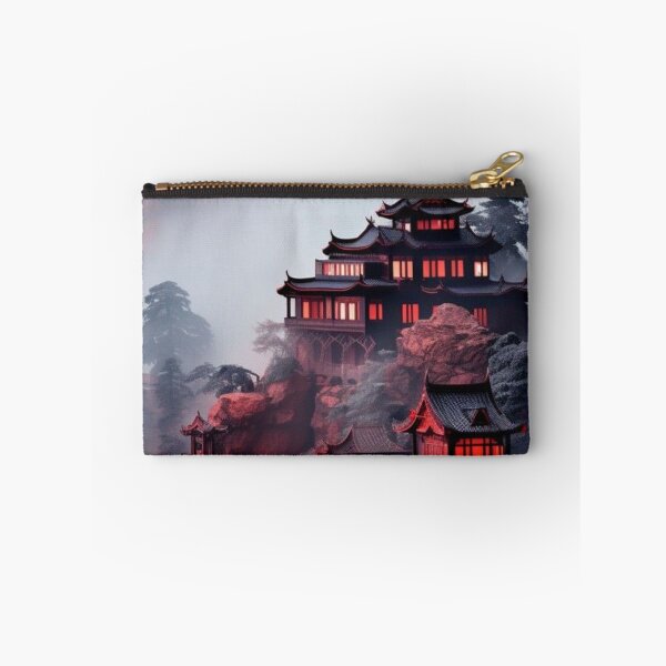 Item preview, Pagoda Temple Mist Foggy Mountain glowing lights Red Night designed and sold by LYAN-STORE.