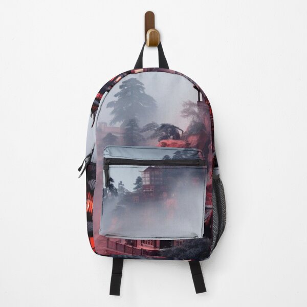 Item preview, Pagoda Temple Mist Foggy Mountain glowing lights Red Night designed and sold by LYAN-STORE.