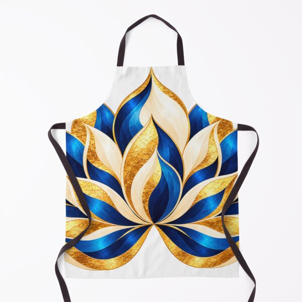 Item preview, Blue & Gold Lotus Elegance designed and sold by NeuroArtGallery.