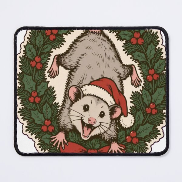 Item preview, Possum Christmas Wreath Sticker | Funny Opossum Santa Hat Holiday Die Cut designed and sold by StickyGuys.
