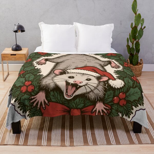 Item preview, Possum Christmas Wreath Sticker | Funny Opossum Santa Hat Holiday Die Cut designed and sold by StickyGuys.