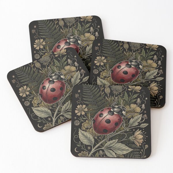 Item preview, Dark Academia Ladybug Vintage Botanical Celestial Art designed and sold by K Design Store.