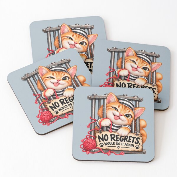 Item preview, No Regrets Would Do It Again – Funny Mischievous Cat designed and sold by HO•Designs.