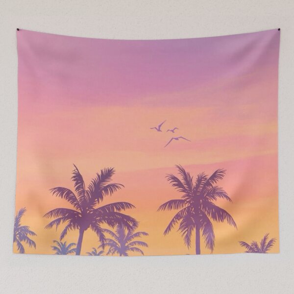 Item preview, Tropical Palm Tree Sunset Silhouette – Soft Gradient Sky Aesthetic designed and sold by frantuliuss.
