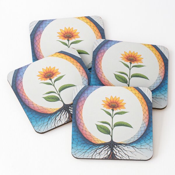 Item preview, Sunflower grows from deep roots with rainbow motif designed and sold by Mianku | Für das Leben.