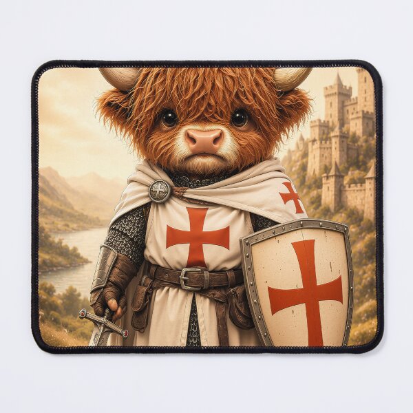 Item preview, Cute Highland Cow Templar Knight designed and sold by PetsArt.