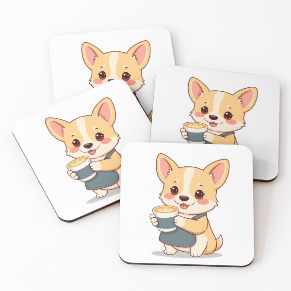 Item preview, Cute Corgi Barista Coffee House Design designed and sold by CorgiCoffeeHub.
