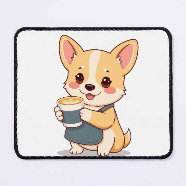 Item preview, Cute Corgi Barista Coffee House Design designed and sold by CorgiCoffeeHub.