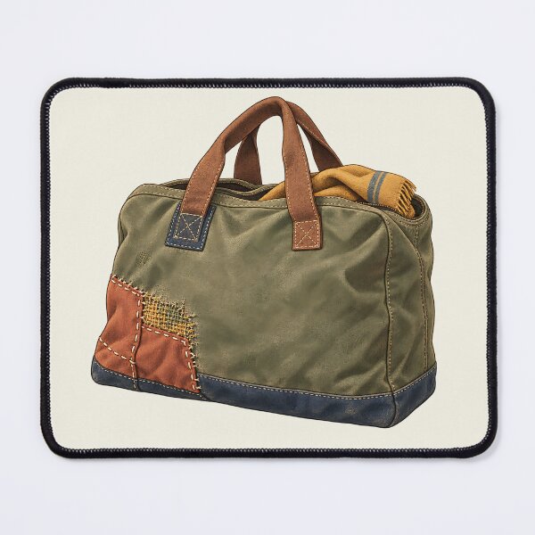 Item preview, Visible Mending Patchwork Rustic Canvas Bag Art designed and sold by MythicCotton.