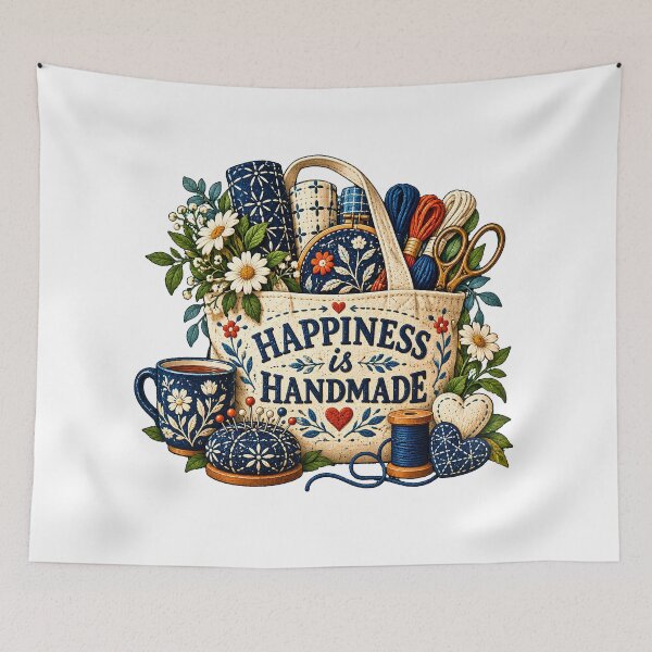 Item preview, Happiness Is Handmade Stitching designed and sold by MysticCanvasAi.
