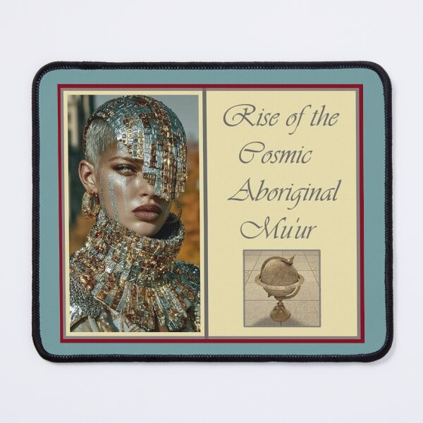 Item preview, Mu’ur (UM) Empire™ al-Benhadiel©™, Rise of the Cosmic Aboriginal Mu'ur, teal background designed and sold by HardyKnitDesign.
