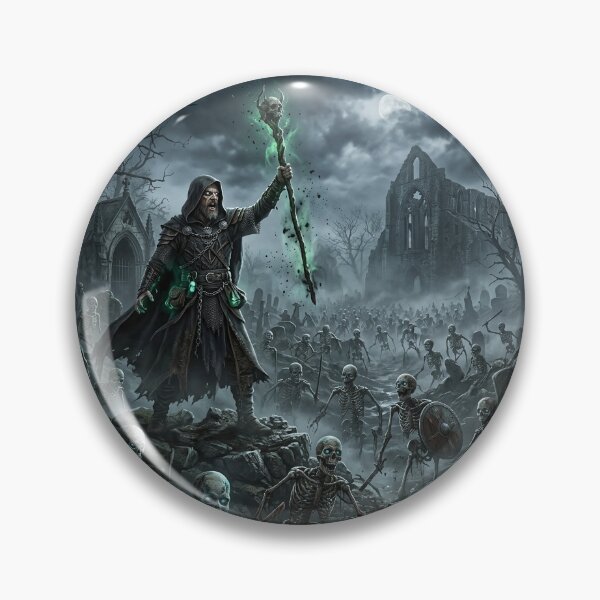 Item preview, Necromancer and Skeleton Army - Gothic Art designed and sold by Lucid Dream Pixel.