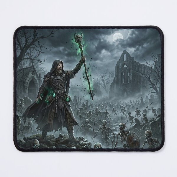 Item preview, Necromancer and Skeleton Army - Gothic Art designed and sold by Lucid Dream Pixel.