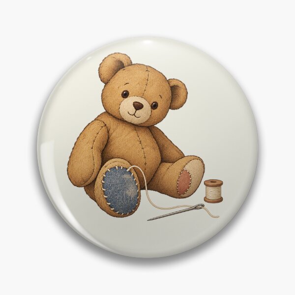 Item preview, Hand-Mended Teddy Bear with Visible Patchwork Art designed and sold by MythicCotton.