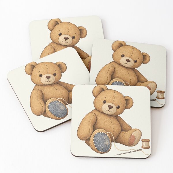 Item preview, Hand-Mended Teddy Bear with Visible Patchwork Art designed and sold by MythicCotton.