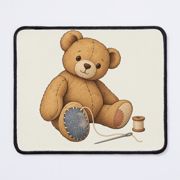 Item preview, Hand-Mended Teddy Bear with Visible Patchwork Art designed and sold by MythicCotton.