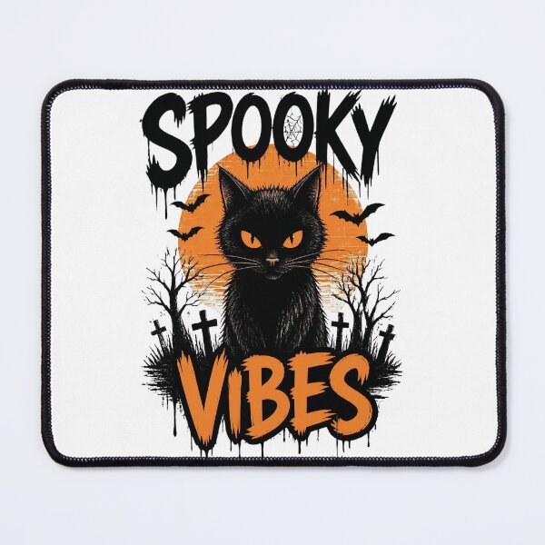 Item preview, Spooky Vibes Black Cat Halloween Graphic designed and sold by BoldPowStudio.