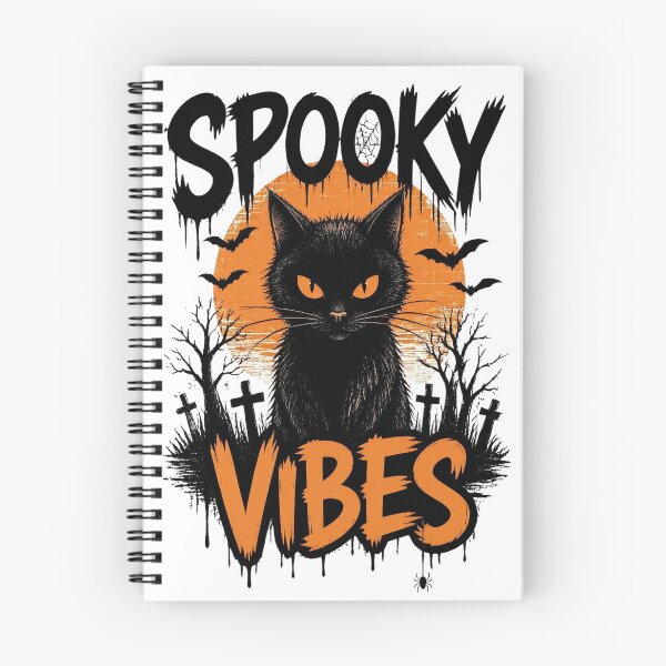 Item preview, Spooky Vibes Black Cat Halloween Graphic  designed and sold by BoldPowStudio.