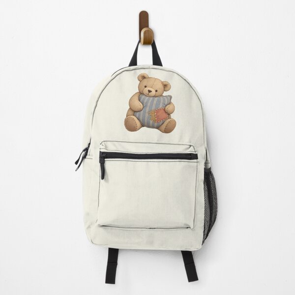 Item preview, Visible Mending Teddy Bear Hugging Patchwork Pillow designed and sold by MythicCotton.